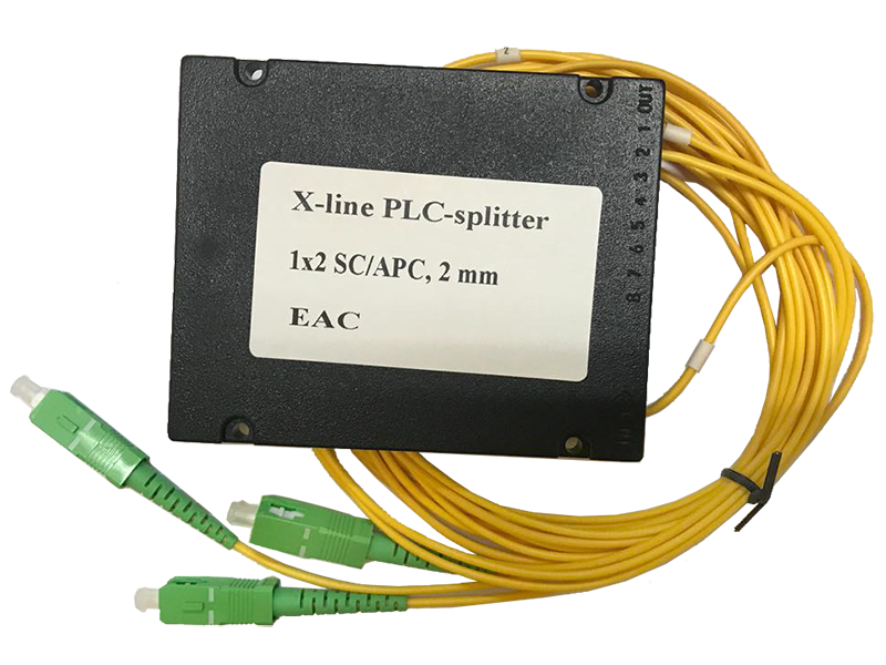 Делитель оптический PLC 1х2, пластмассовый корпус, SC/APC, 2 мм X-Line
