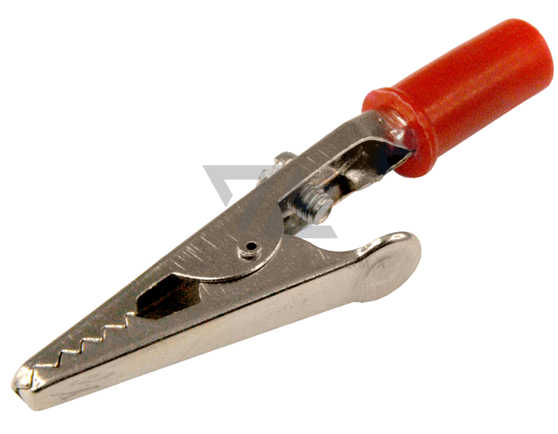 Зажим "крокодил" Rexant, 53 мм, 15 А, красный/черный