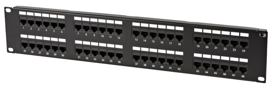 Патч-Панель 19" X-line, 48 гнезд RJ-45, 2U, CAT5e, неэкранированная, черная