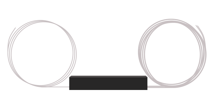 Делитель оптический PLC 1x2, 0.9 мм, неоконцованный