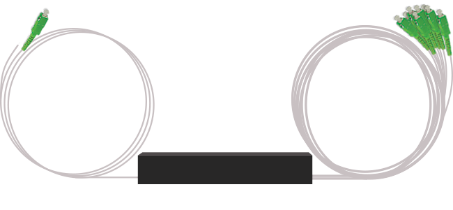 Делитель оптический PLC 1x8, 0.9 мм, SC/APC