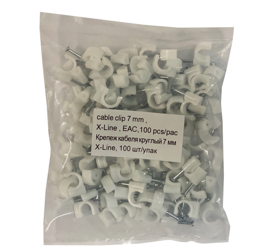 Крепеж кабеля круглый 7 мм X-Line, 100 шт/упак
