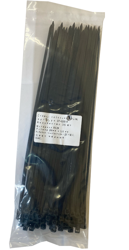 Хомут 250 мм x 3.6 мм X-Line, черный, 100 шт