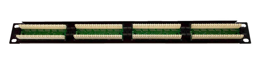 Патч-Панель 19" RIPO, 24 гнезда RJ-45, 1U, CAT5e, универсальная, неэкранированная, черная