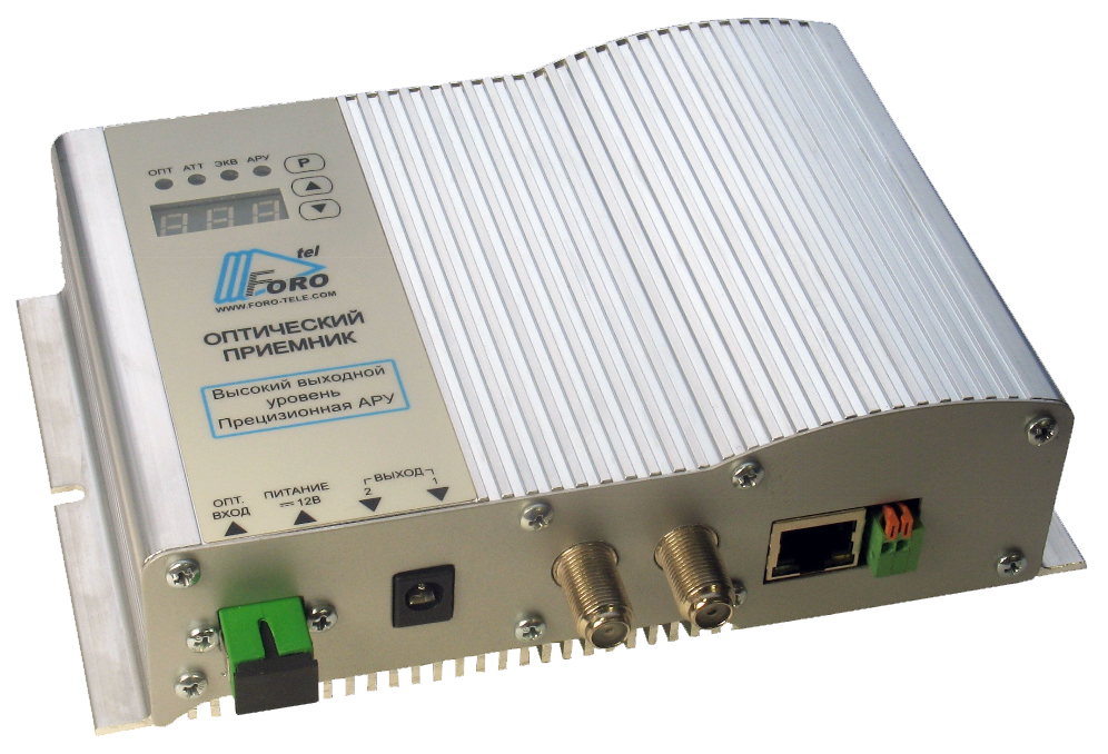 Приемник оптический FORO 215E SM8 FOROtel, 116 дБмкВ, АРУ, 12В, SNMP(C), IP42, ЭУ
