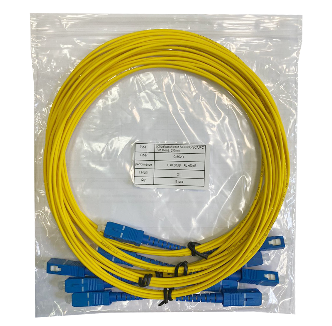 Патчкорд оптический SC/UPC-SC/UPC SM X-line, 2 м