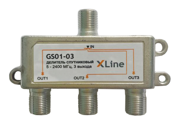 Делитель спутниковый на 3 GS01-03 X-line, 5-2400дБ, прох. питание