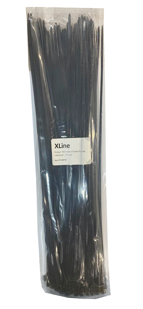 Хомут 400 мм x 5 мм X-Line, черный, 100 шт