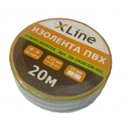 Изолента ПВХ 19 мм x 20 м X-Line, зелено-желтая - 
