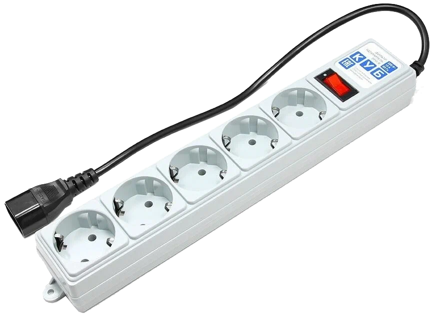 Фильтр сетевой Power Cube, 5 мест, 10 A, 3 м, серый