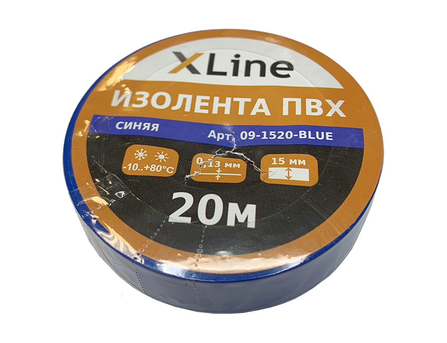 Изолента ПВХ 15 мм x 20 м X-Line, синяя