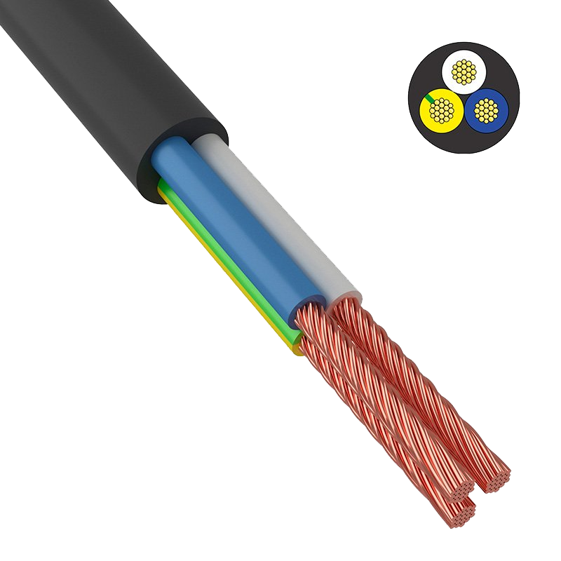 Провод соединительный ПВС 3 x 1.5, ГОСТ, черный, 150 м