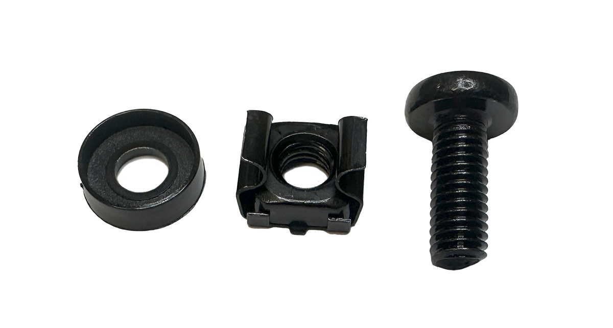 Набор винт + шайба + гайка М6 X-line, черный, 100 шт/упак