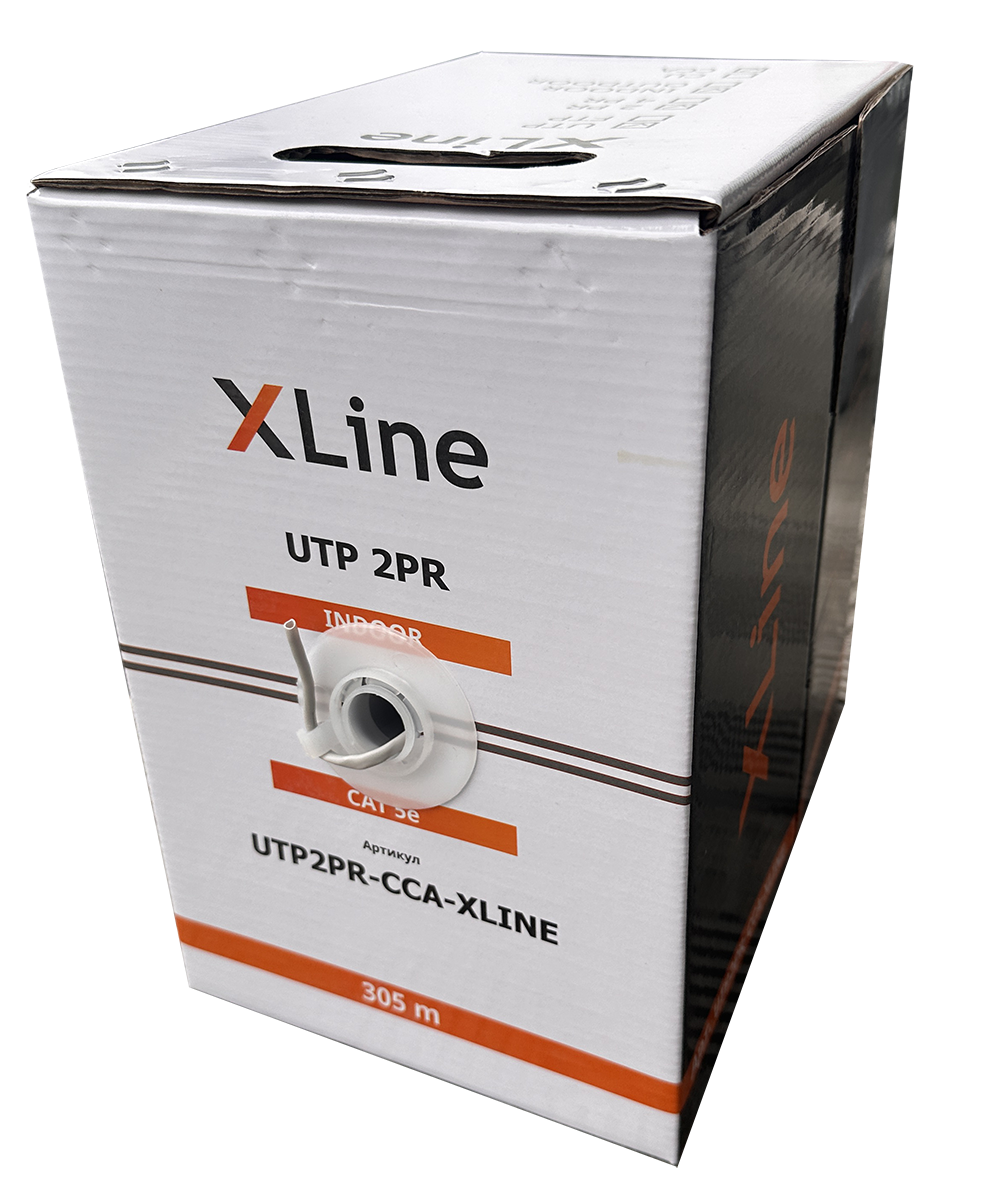 Кабель UTP 2PR 24AWG CAT5e X-Line, CCA, 305 м
