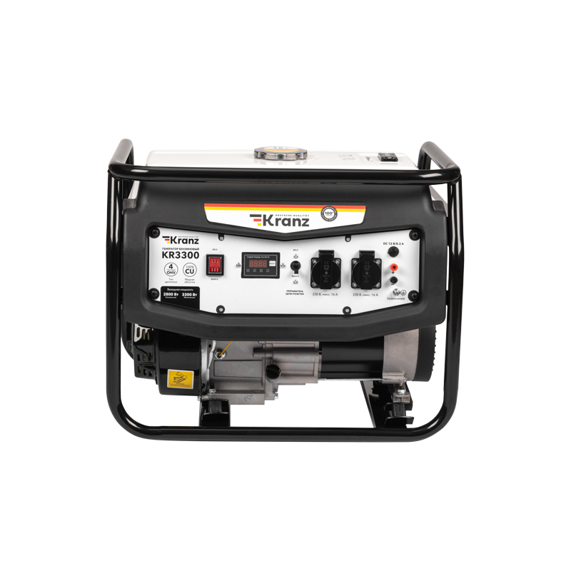 Генератор бензиновый KR3300 KRANZ, 3, 3кВт, 230В, 15л, ручной стартер