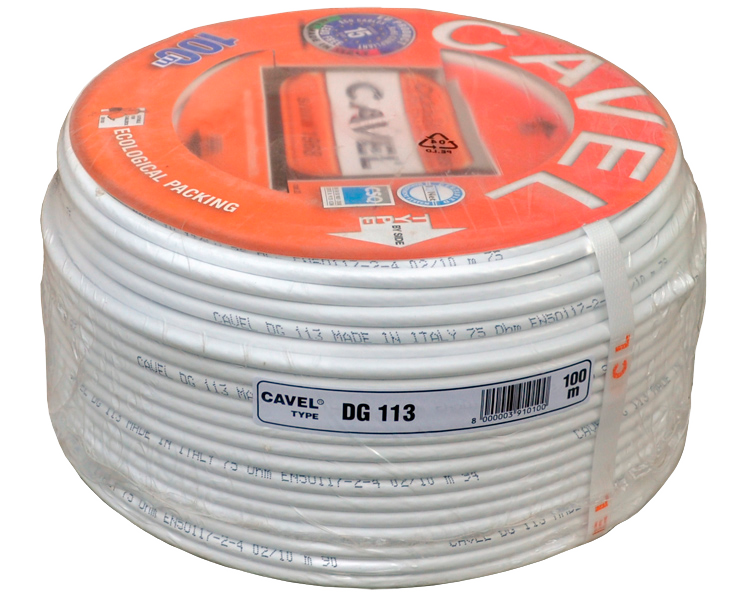 Кабель DG-113 Cu/Cu Cavel, белый, 100 м