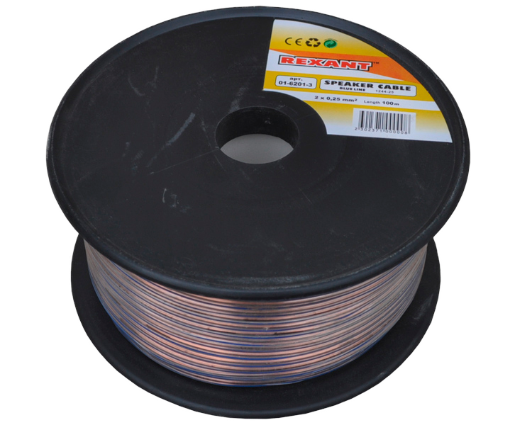 Кабель акустический BLUELINE 2 x 0.25 мм Rexant, 100 м
