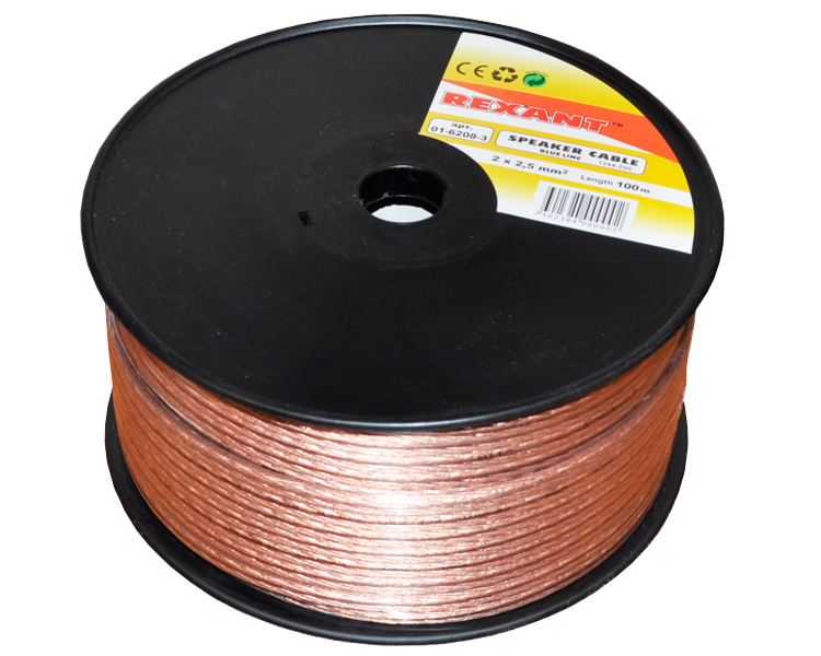 Кабель акустический BLUELINE 2 x 2.5 мм Rexant, 100 м