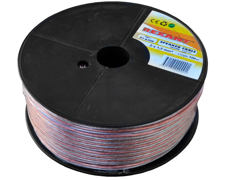 Кабель акустический SILICON 2 x 1.5 мм Rexant, 100 м