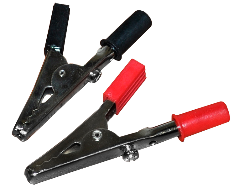 Зажим "крокодил" Rexant, 55 мм, красный/черный