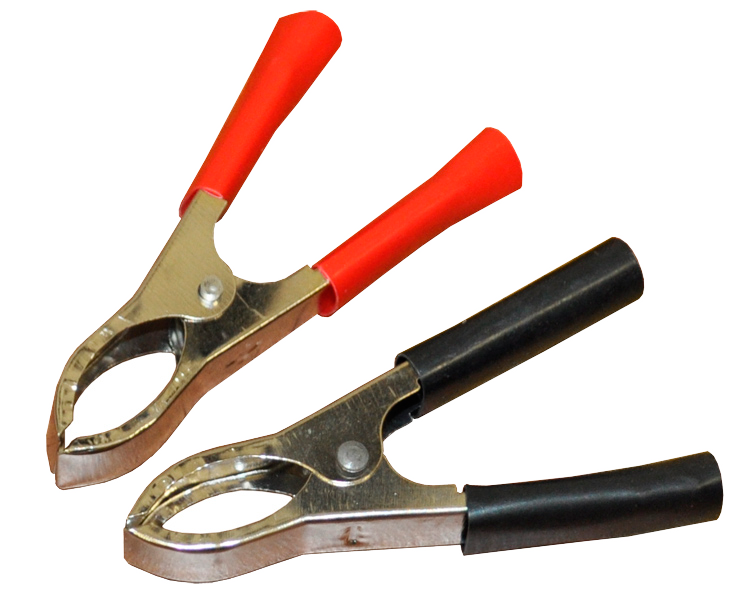 Зажим "крокодил" Rexant, 75 мм, 30 А, красный/черный