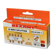 Делитель на 8 в упаковке 8-WAY Splitter Gold (+ 9 F-разъемов) Rexant - 