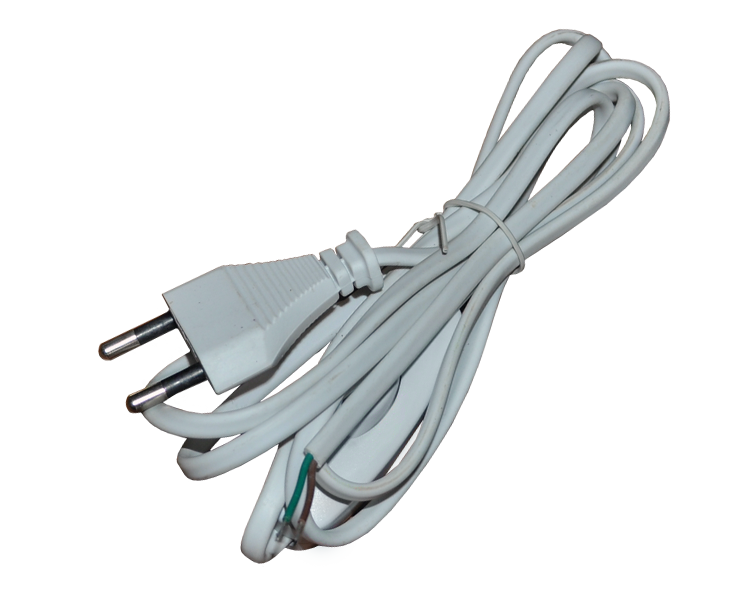 Шнур сетевой без розетки Rexant, белый, с выключателем, 1.8 м