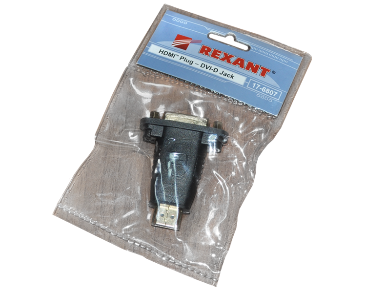 Переходник HDMI(штекер) - DVI(гнездо) Rexant, пластик