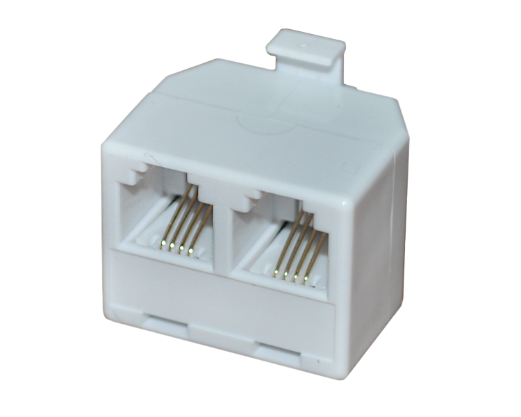 Двойник телефонный штекер - 2 гнезда 6P-4C Rexant