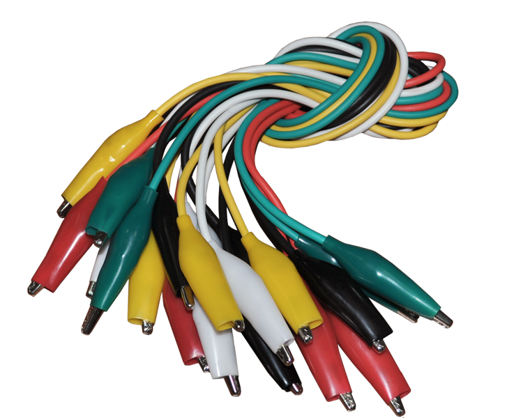 Зажим "крокодил" 10 пар Rexant, 40 мм, с проводом