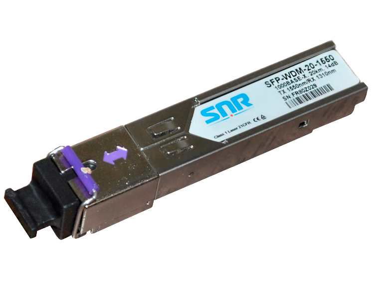 Модуль SFP SNR-SFP-W53-20, 1000Base-BX, WDM, 1550/1310, 20 км, SC