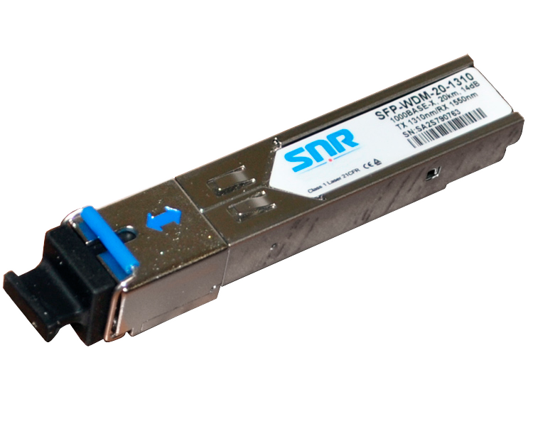 Модуль SFP SNR-SFP-W35-20, 1000Base-BX, WDM, 1310/1550, 20 км, SC