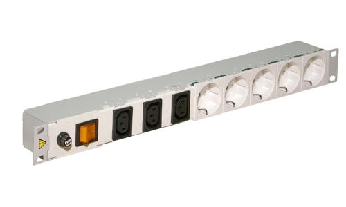 Блок розеток с выключателем Ижтехноком, выход: 5-ЕВРО + 3-АС2, вход: шнур с вилкой AC