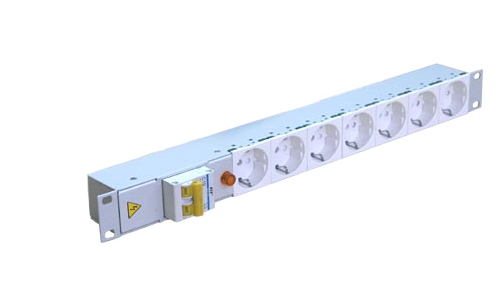 Блок розеток с автоматом 10A Ижтехноком, выход: 7-ЕВРО, вход: шнур с вилкой AC