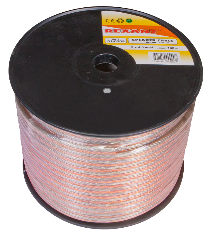 Кабель акустический SILICON 2 x 4.0 мм Rexant, 100 м