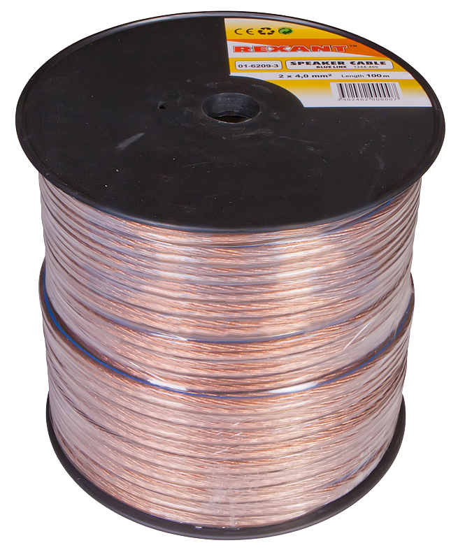 Кабель акустический BLUELINE 2 x 4.0 мм Rexant, 100 м