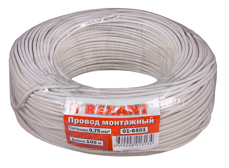 Провод автомобильный 0.75 мм2 Rexant, белый, 100 м