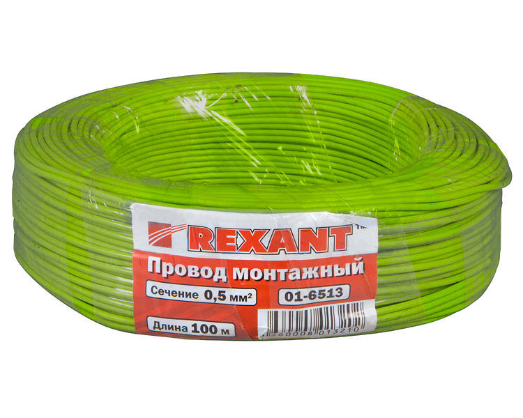Провод автомобильный 0.5 мм2 Rexant, зеленый, 100 м