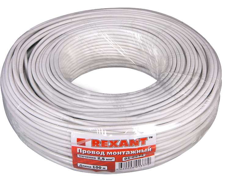 Провод автомобильный 2.5 мм2 Rexant, белый, 100 м