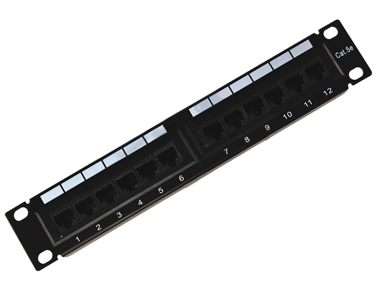 Патч-Панель 10" Rexant, 12 гнёзд RJ-45, CAT5e, Dual IDC, монтаж в стойку