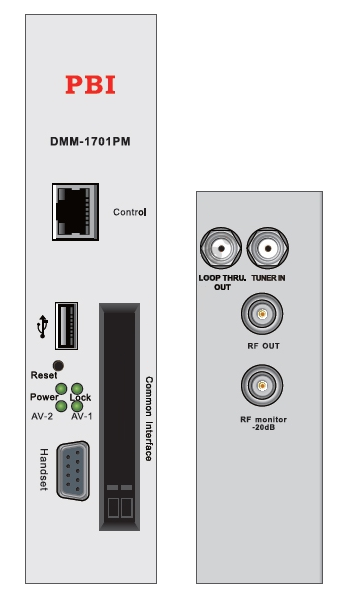 Ресивер сдвоенный DVB-S2-модулятор PAL D/K; DMM-1701PM-04S2 PBI