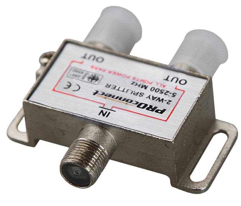 Делитель спутниковый на 2 2-WAY SAT Splitter Proconnect
