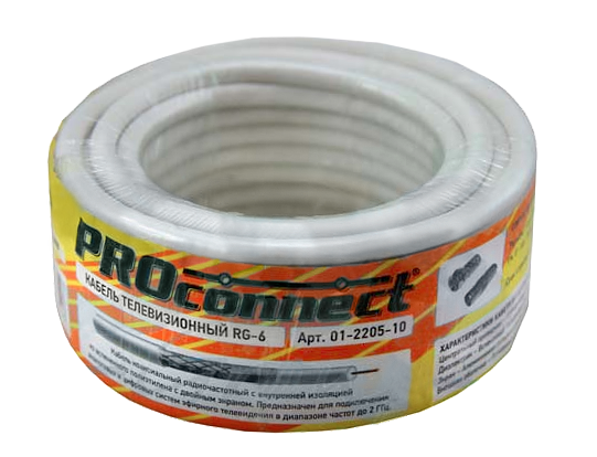 Кабель RG-6U Proconnect, белый, 10 м