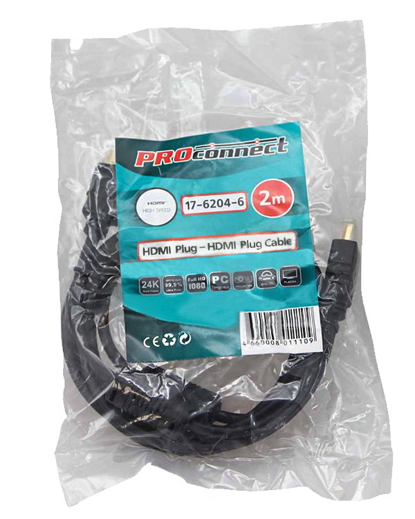 Шнур HDMI - HDMI GOLD Proconnect, с фильтром, 2 м