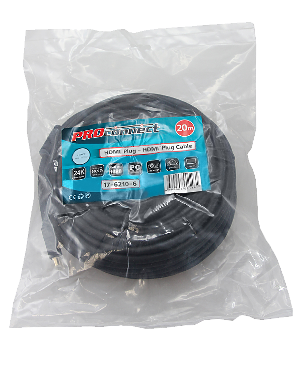 Шнур HDMI - HDMI GOLD Proconnect, с фильтром, 20 м