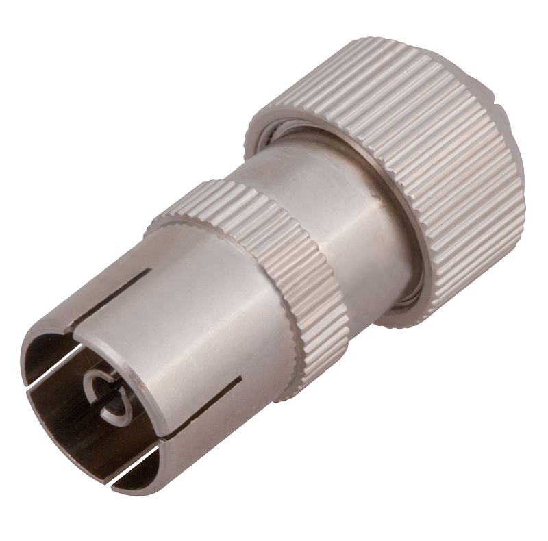 Разъем ТВ(гнездо) зажимной на RG6 Орех Rexant